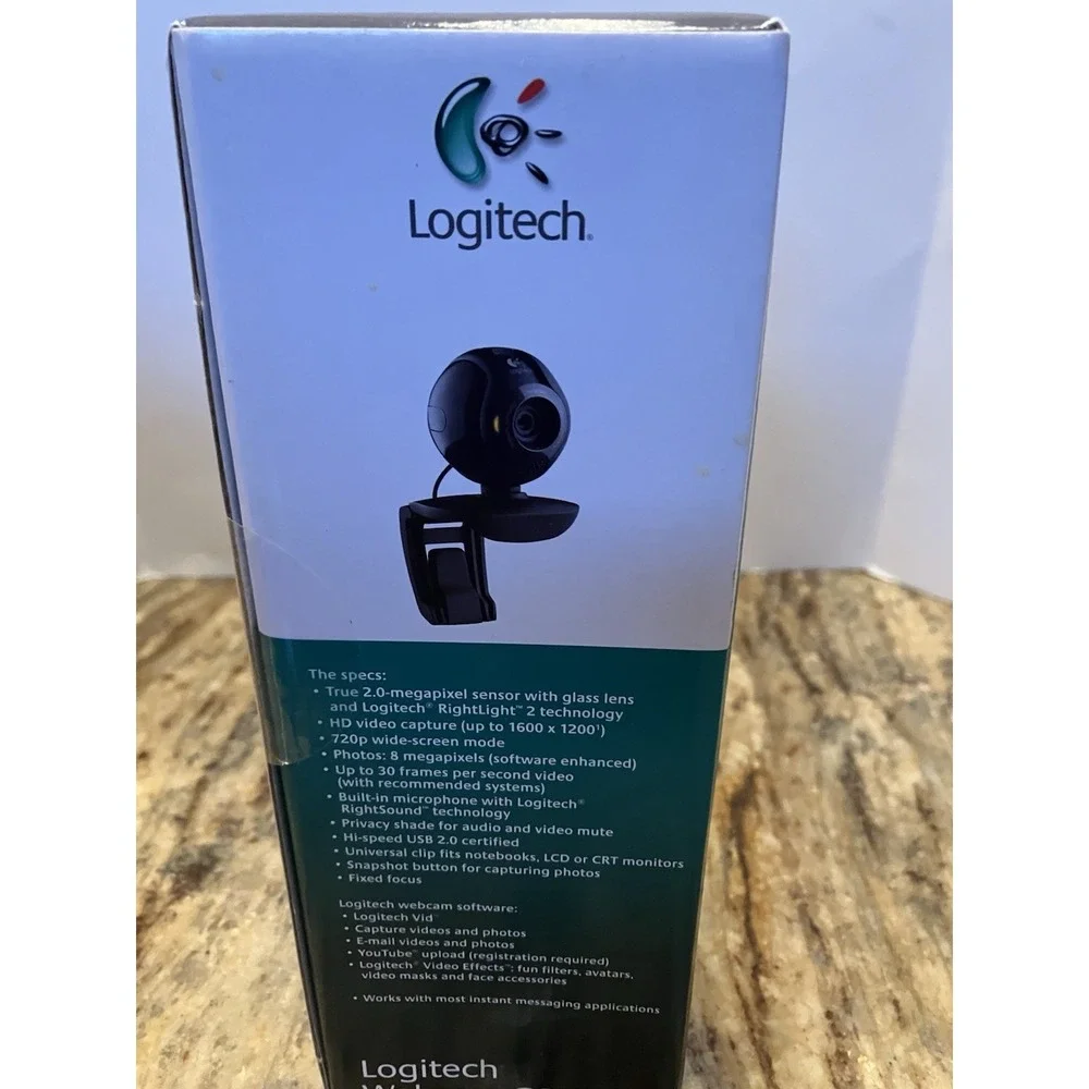 Logitech C600 2MP sensor 8MP Photos - 720HD, glass lens, Webcam - BRAND NEW!